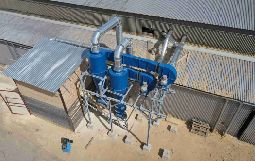 Výroba a instalace cyklonového separátoru, cyklonového odlučovače pro odsávání pilnice